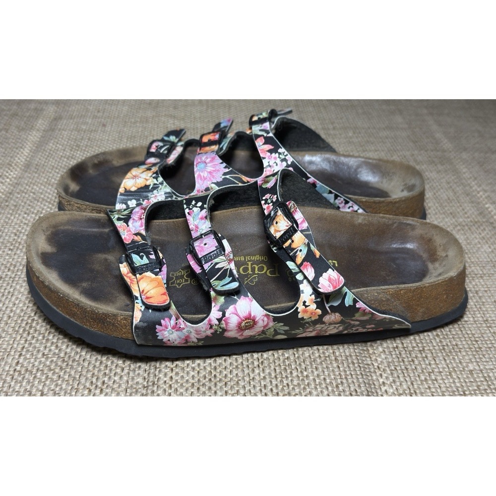 Birkenstock Papillio Florida Sandals Womens 9 Floral Multicolor 3 Strap - Picture 2 of 16